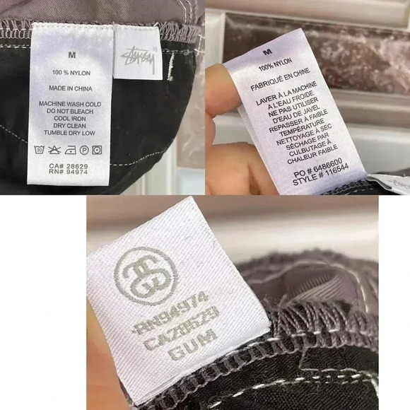 Stussy Nylon Folsom Beach Pants medium Grape - Picture 16 of 17